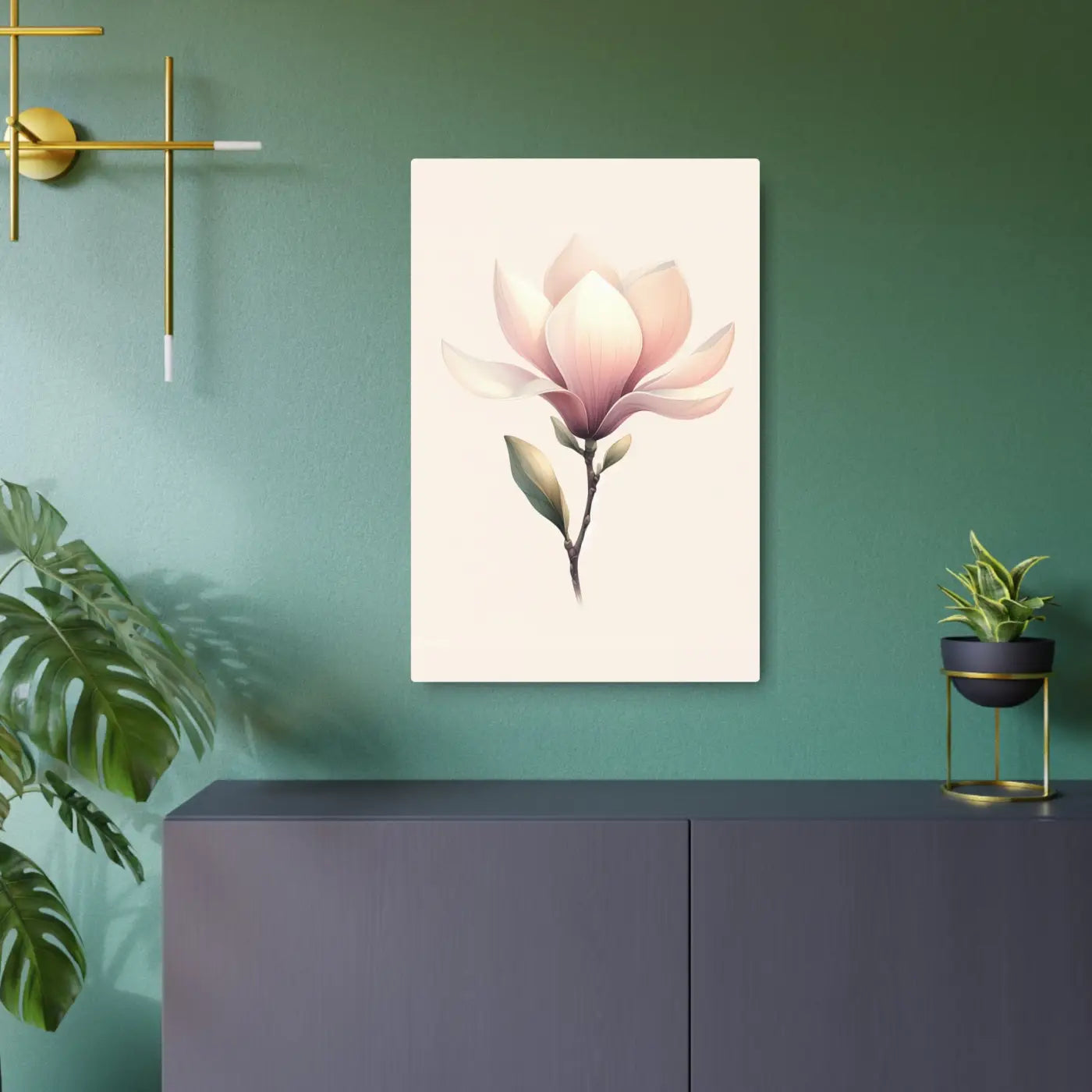 Elegant Magnolia Metal Art Sign - Floral Home Decor - DipaliZ