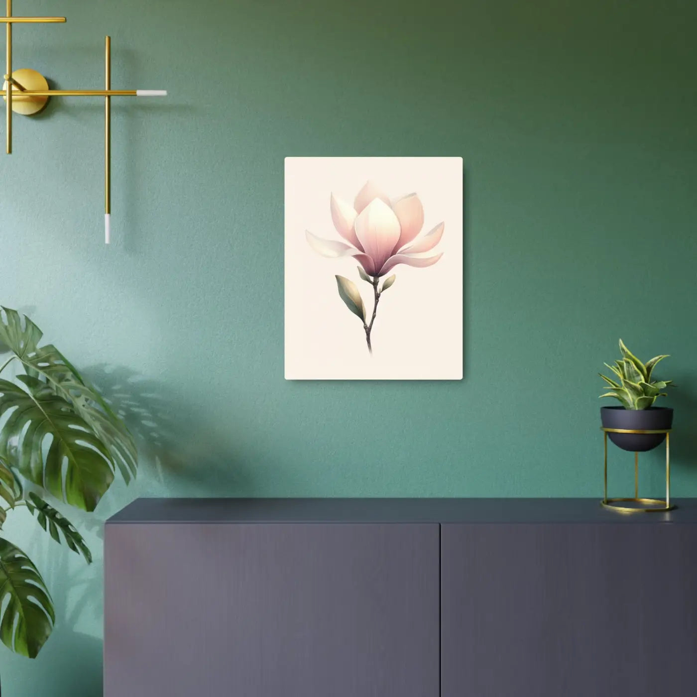 Elegant Magnolia Metal Art Sign - Floral Home Decor - DipaliZ