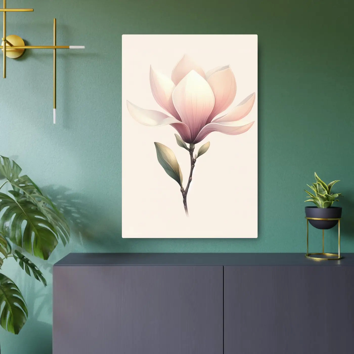 Elegant Magnolia Metal Art Sign - Floral Home Decor - DipaliZ