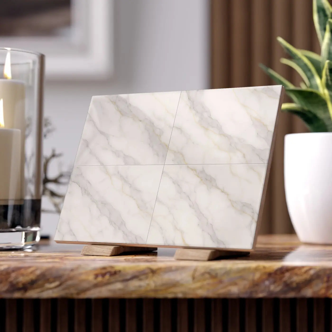 Premium Ceramic Photo Tile - Elegant Marble Design - DipaliZ