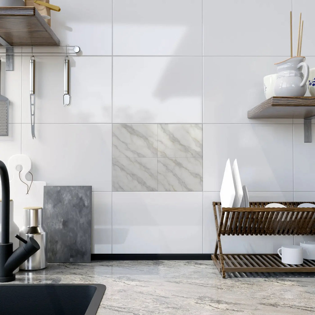 Premium Ceramic Photo Tile - Elegant Marble Design - DipaliZ