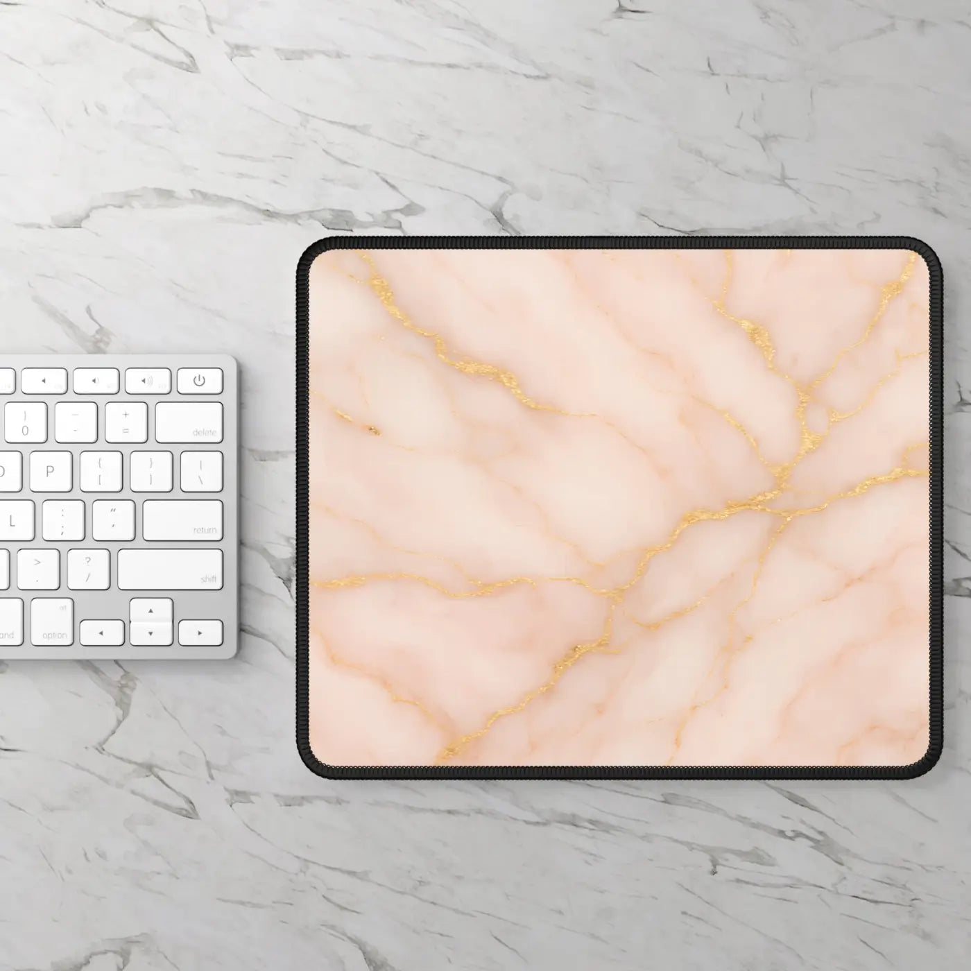 Premium Elegant Pink Marble Gaming Mouse Pad - DipaliZ