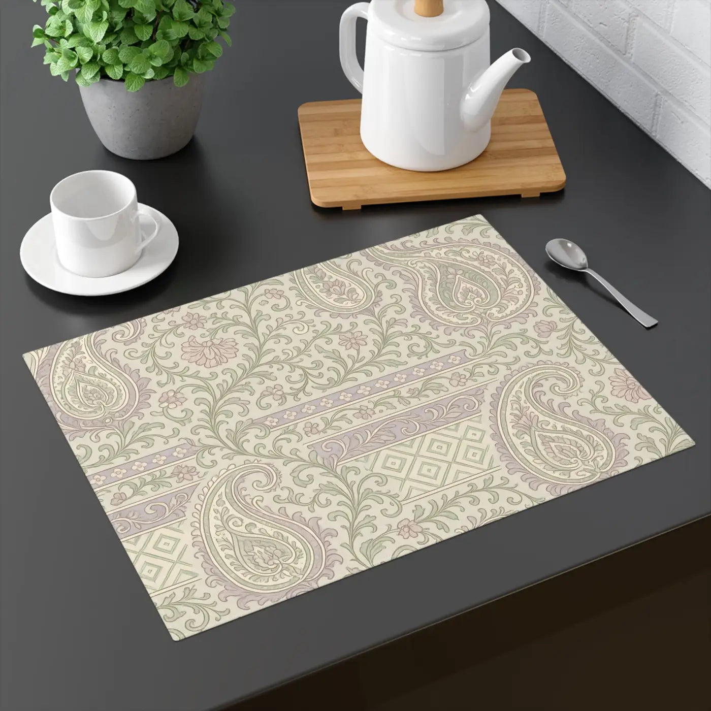 Elegant Paisley Placemats - One Sided Print Table Decor - DipaliZ