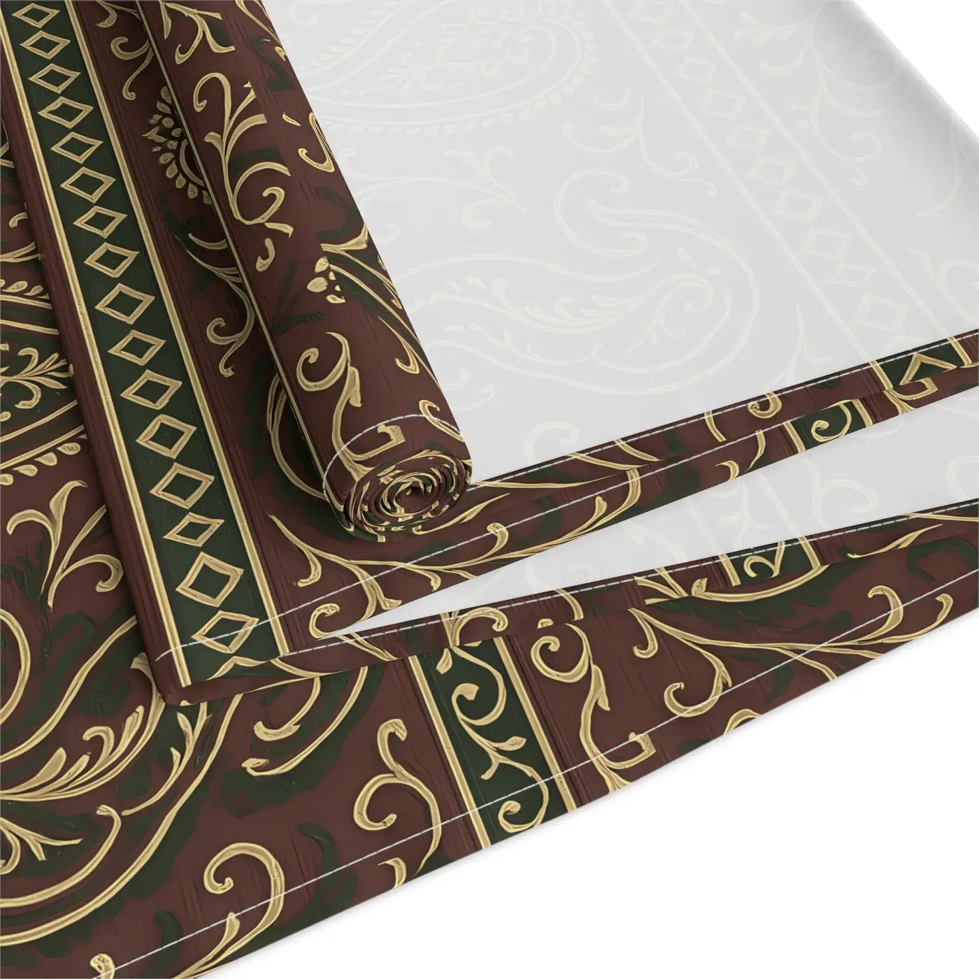 Elegant Paisley Table Runner - Festive Dining Cotton Twill - DipaliZ