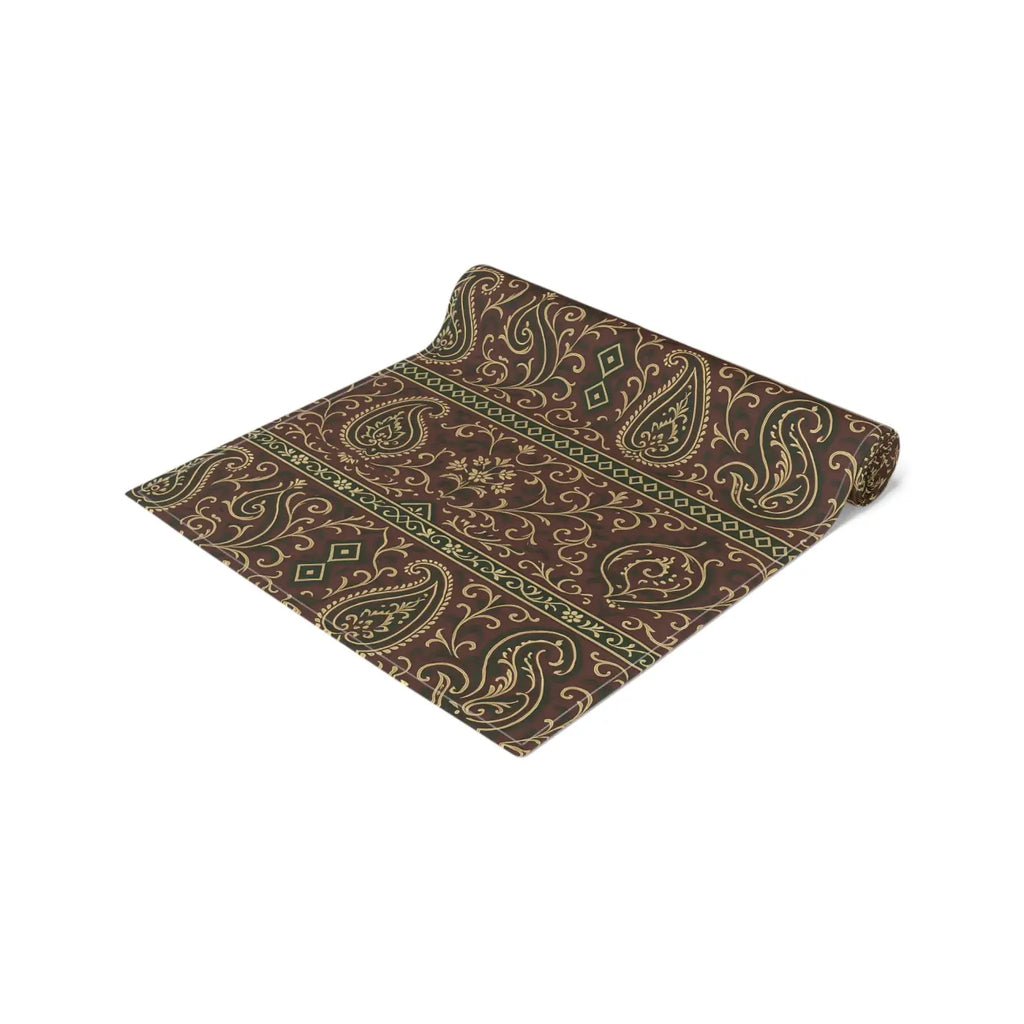 Elegant Paisley Table Runner - Festive Dining Cotton Twill - DipaliZ