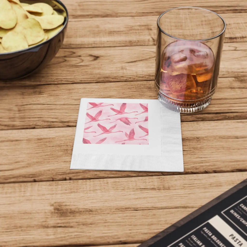 Pink Flamingo Napkins - Elegant Bridal Shower Decor - DipaliZ