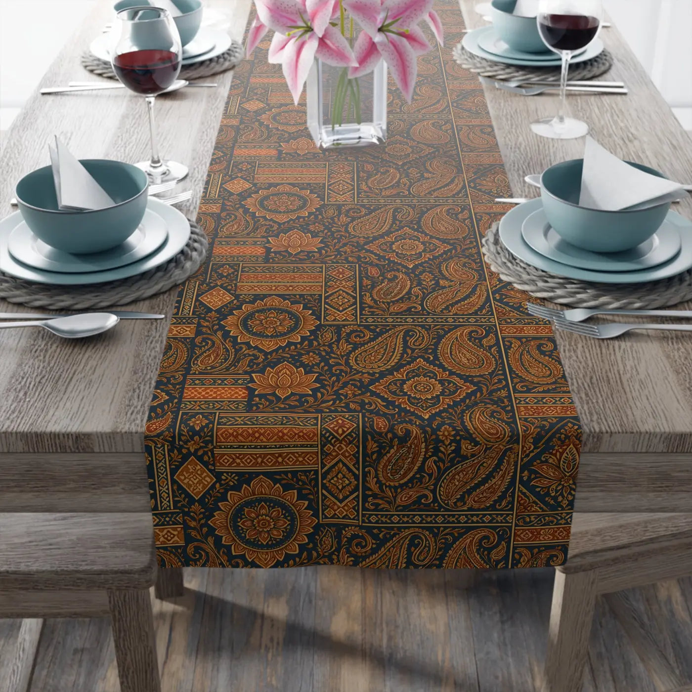Elegant Table Runner - Farmhouse Style Dining Decor - DipaliZ