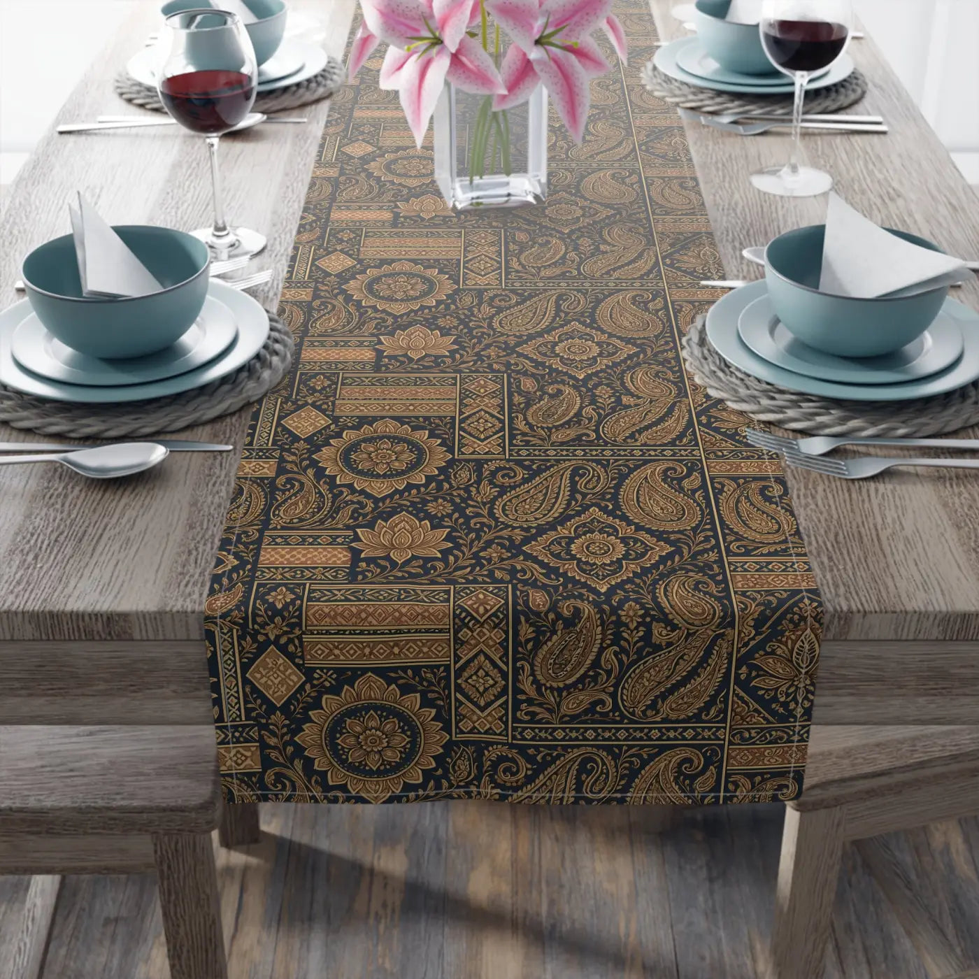 Elegant Table Runner - Farmhouse Style Dining Decor - DipaliZ