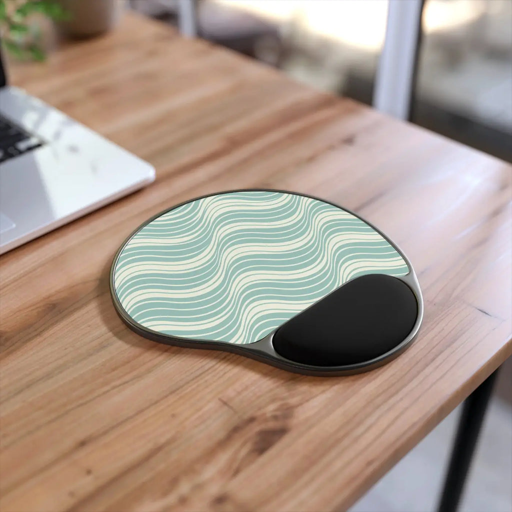 Wave Pattern Mouse Pad with Wrist Rest - Ergonomic - DipaliZ