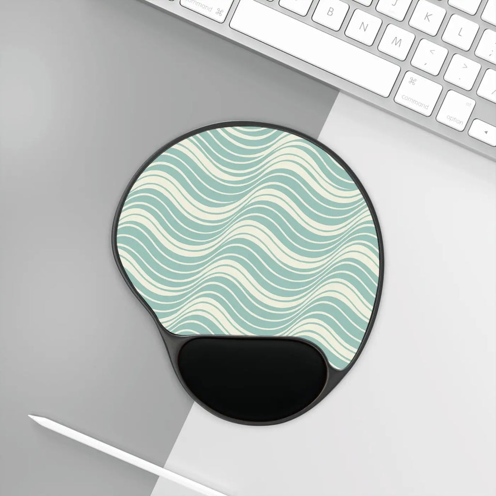 Wave Pattern Mouse Pad with Wrist Rest - Ergonomic - DipaliZ