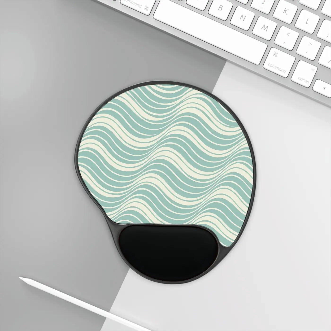 Wave Pattern Mouse Pad with Wrist Rest - Ergonomic - DipaliZ