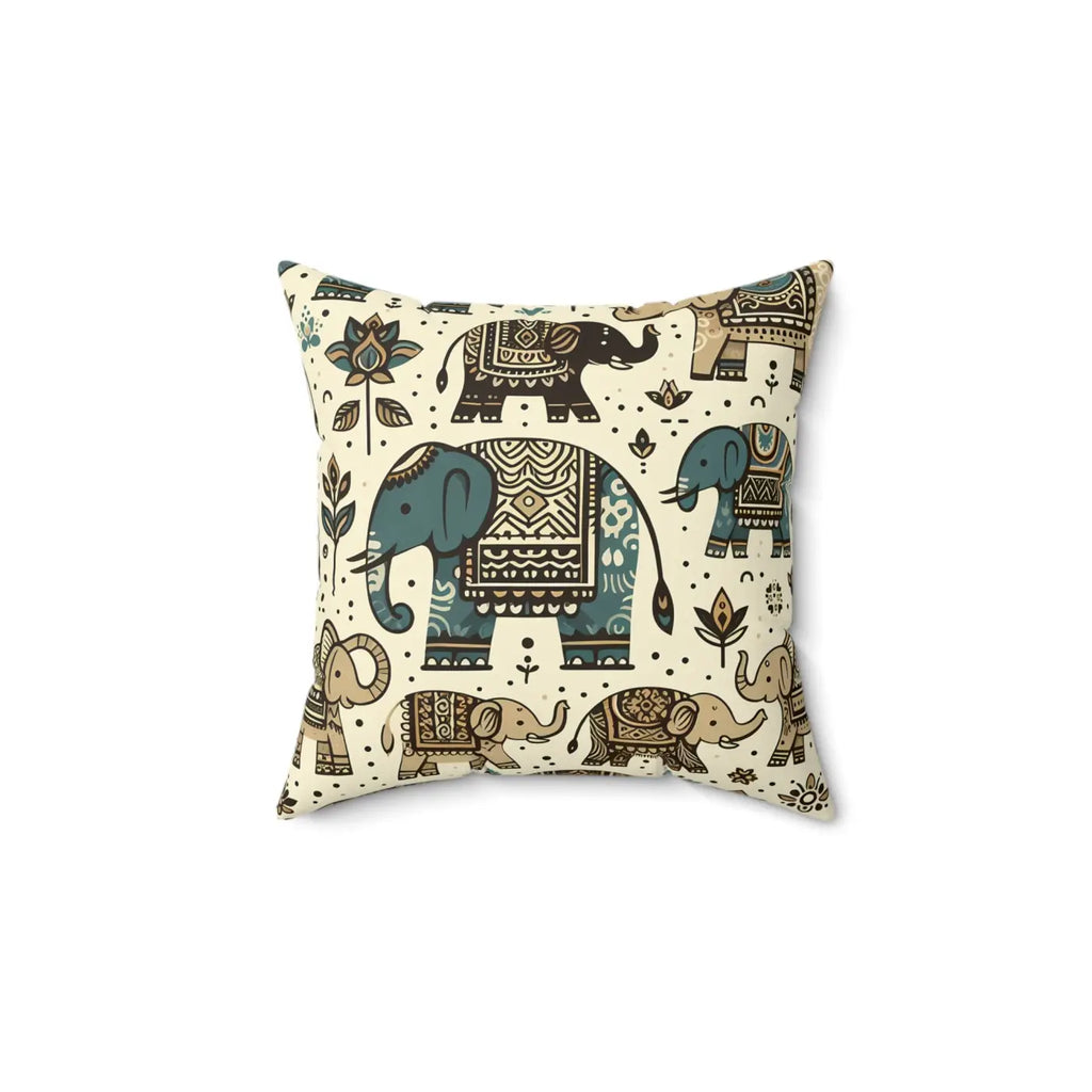 Elephant Spun Polyester Square Pillow - Home Decor - DipaliZ