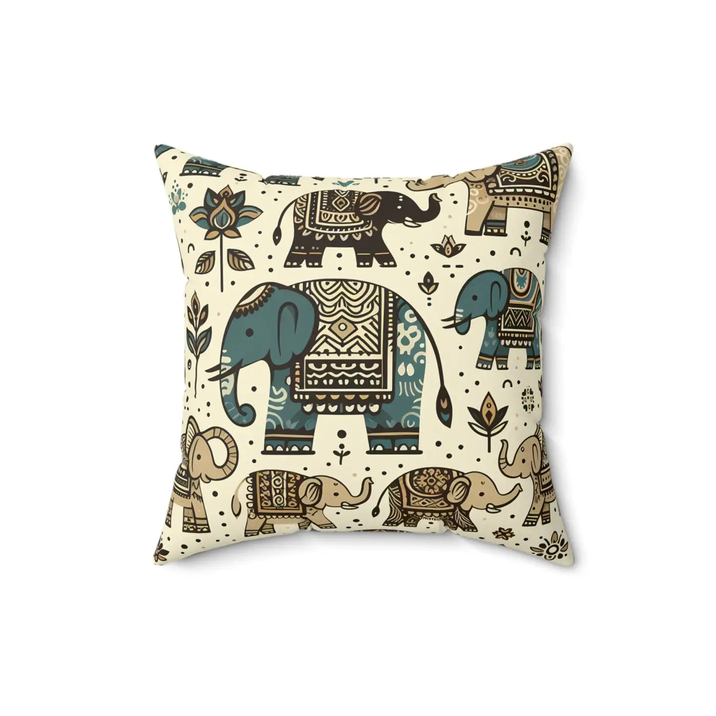 Elephant Spun Polyester Square Pillow - Home Decor - DipaliZ