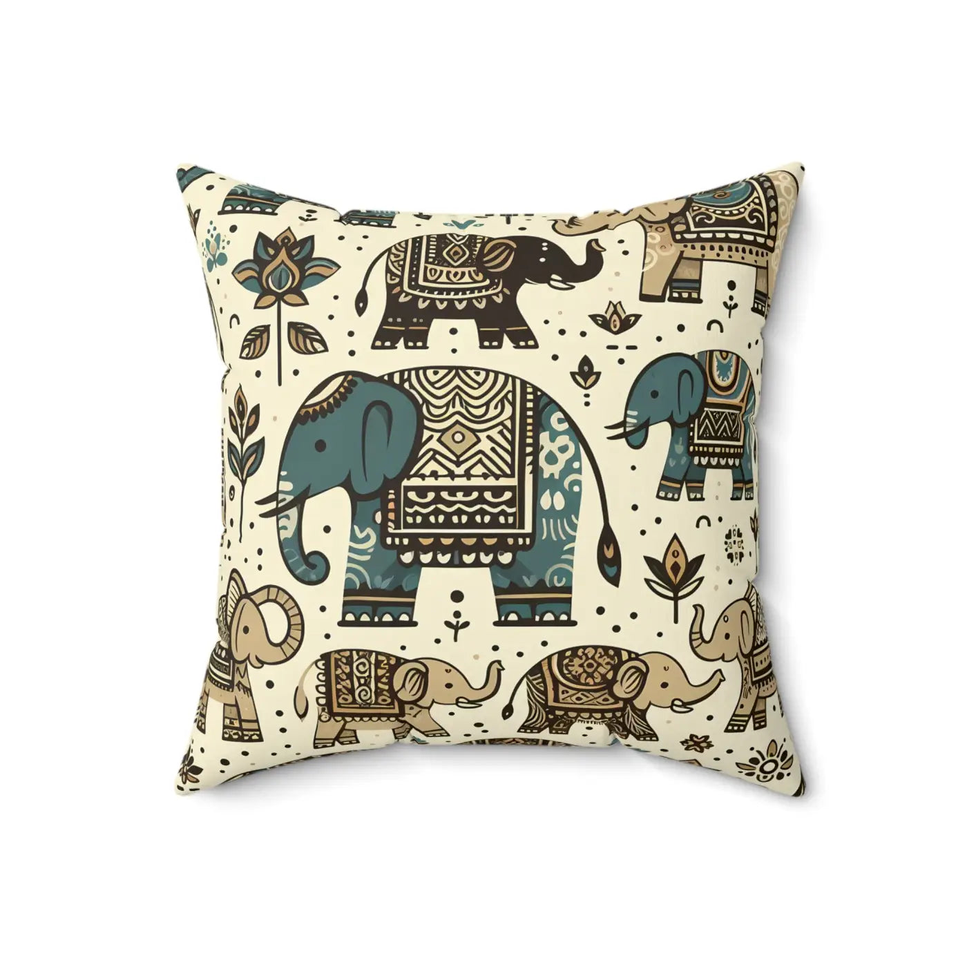 Elephant Spun Polyester Square Pillow - Home Decor - DipaliZ