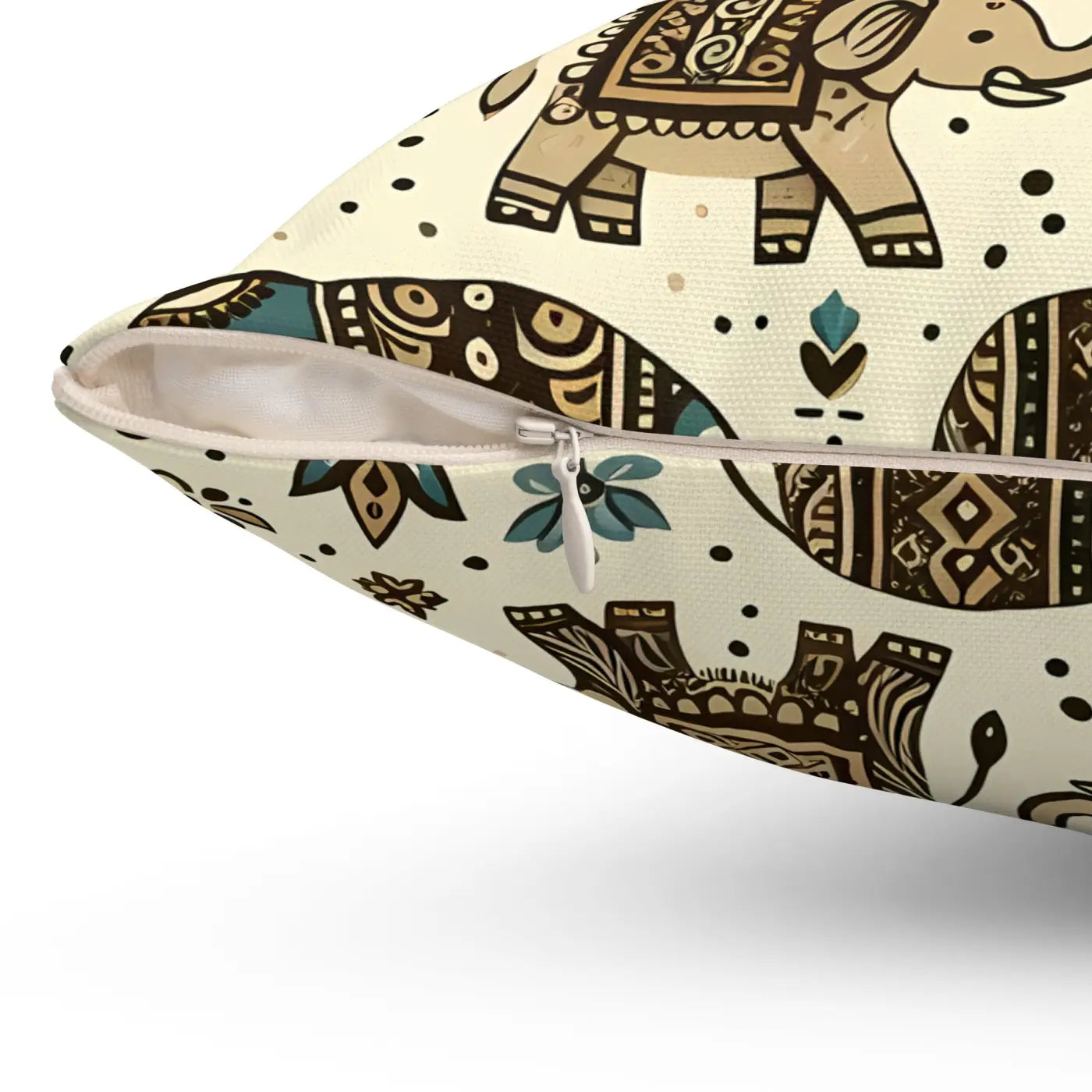 Elephant Spun Polyester Square Pillow - Home Decor - DipaliZ