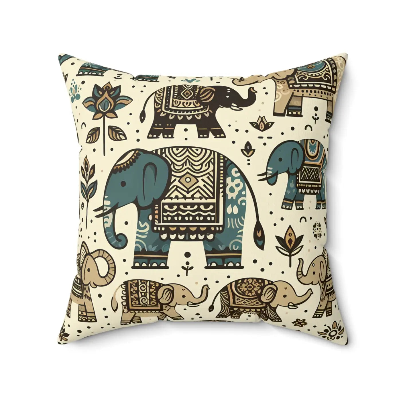 Elephant Spun Polyester Square Pillow - Home Decor - DipaliZ