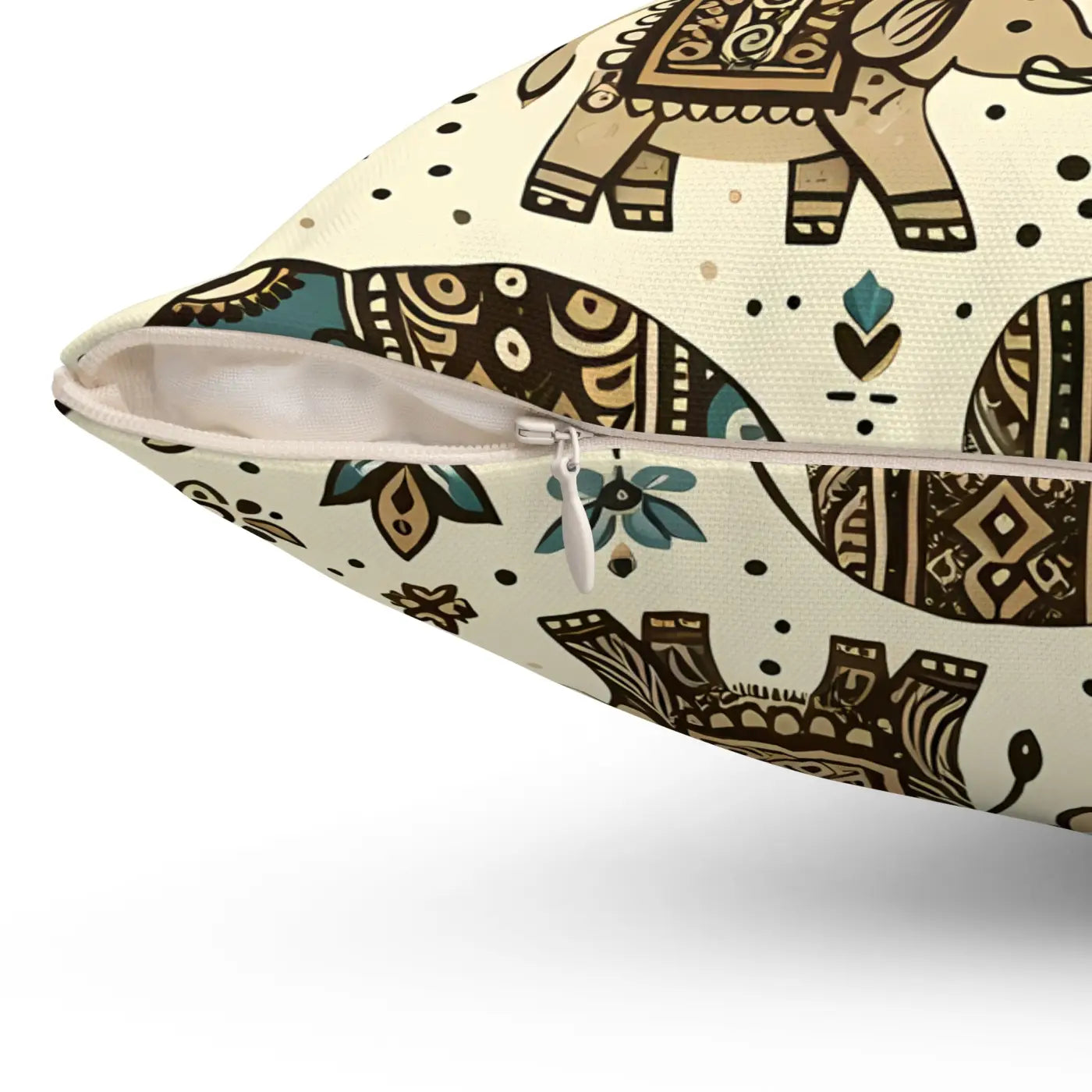 Elephant Spun Polyester Square Pillow - Home Decor - DipaliZ