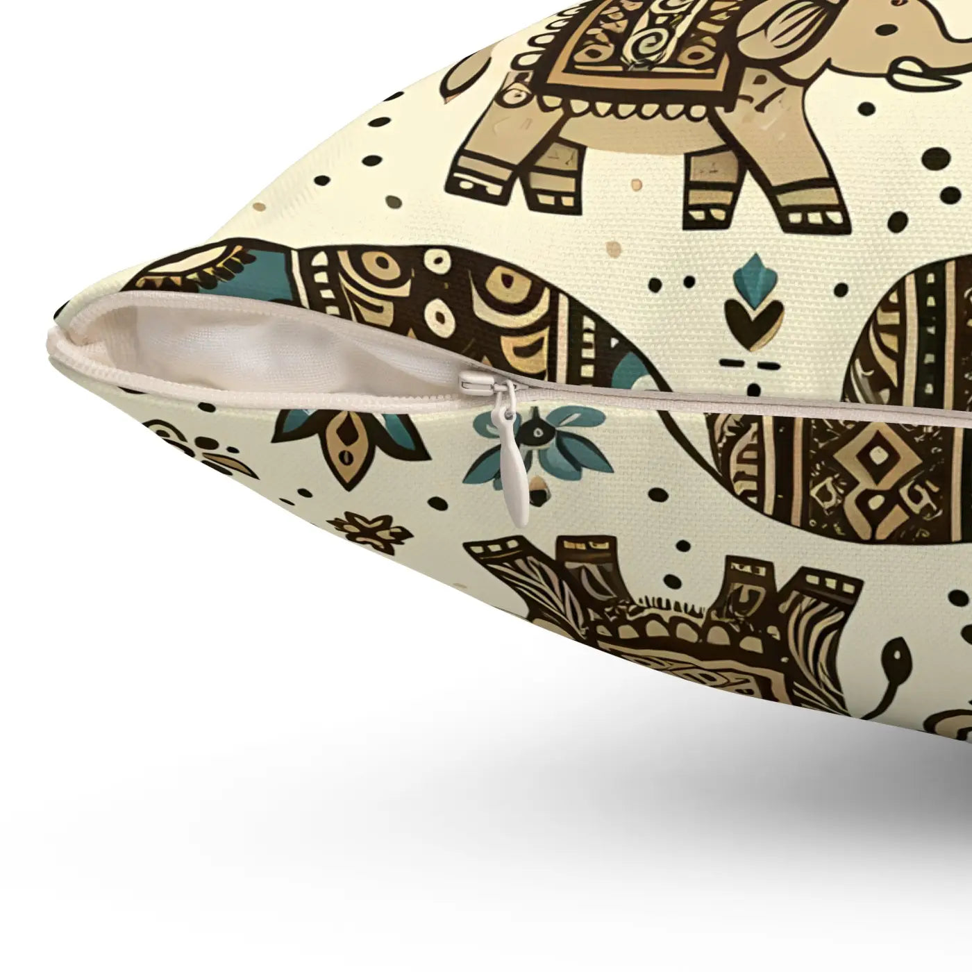 Elephant Spun Polyester Square Pillow - Home Decor - DipaliZ