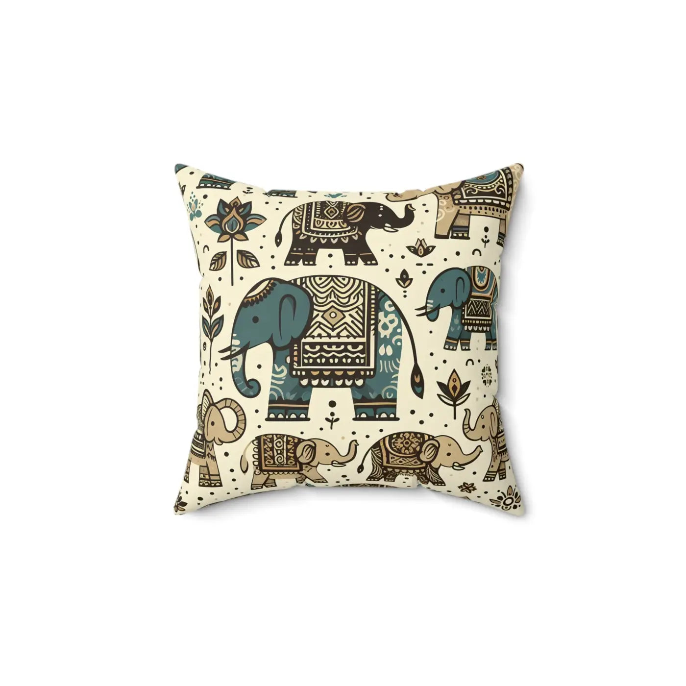 Elephant Spun Polyester Square Pillow - Home Decor - DipaliZ