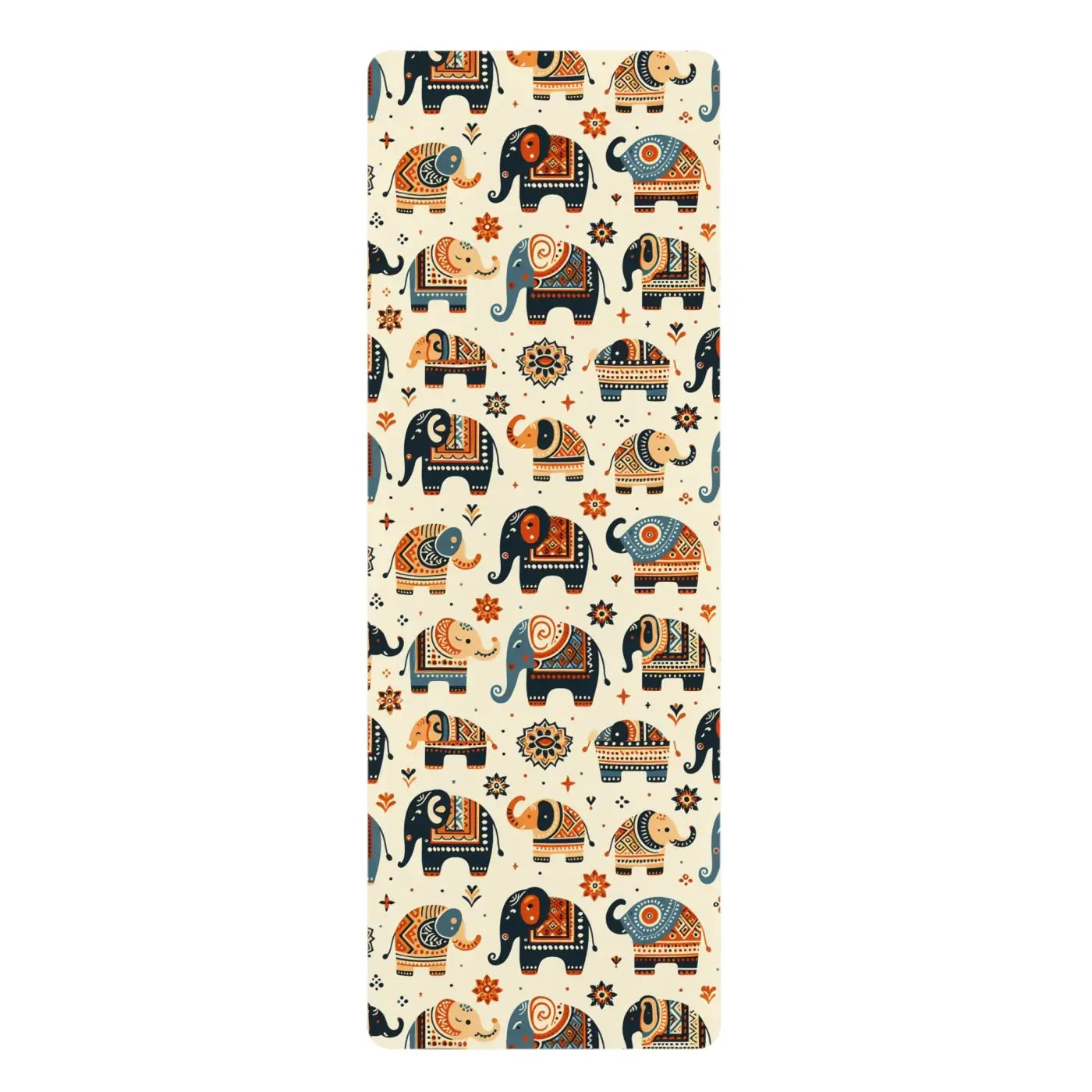 Vibrant Elephant Rubber Yoga Mat - Microfiber Suede Grip - DipaliZ