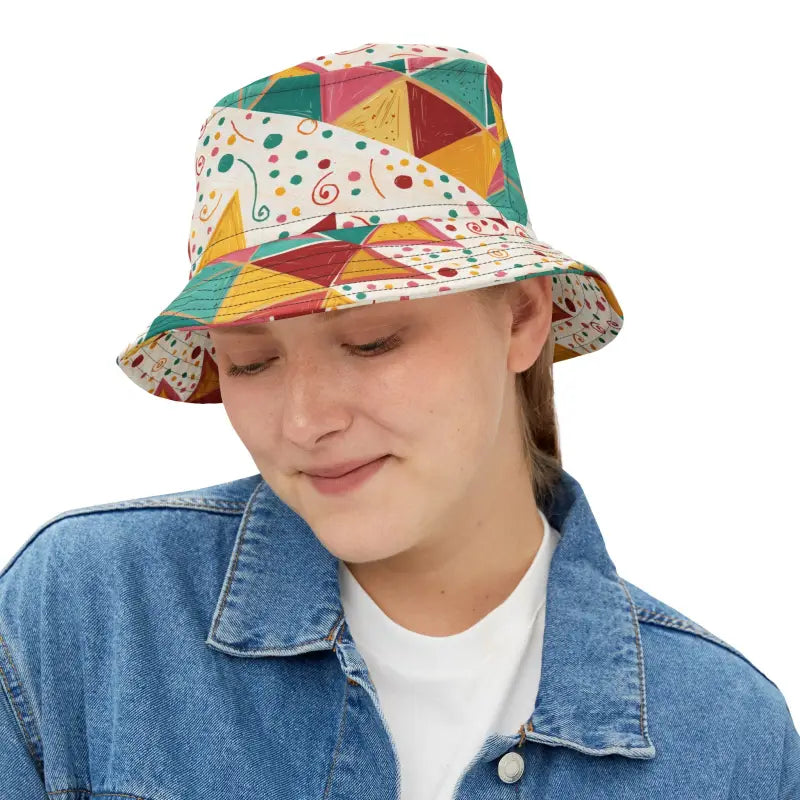 Couture Bucket Hats - Vibrant Abstract Pattern - DipaliZ