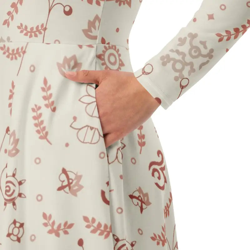 Midi Dress - Delicate Nature Pattern - DipaliZ
