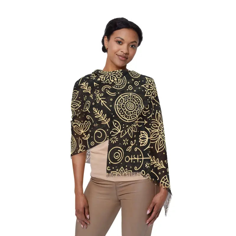 Nature Print Scarf - Stylish Polyester Accessory - DipaliZ