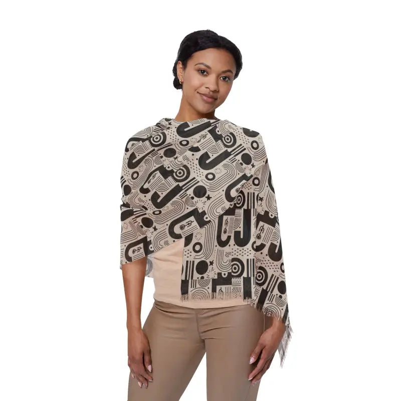 Line Pattern Scarf - Abstract Dynamic Brand Style - DipaliZ
