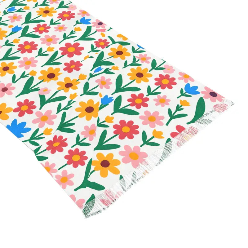 Chic Floral Pattern Scarf - Polyester Elegance - DipaliZ