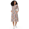 Floral Long Sleeve Midi Dress - Comfort Fit - DipaliZ