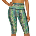 Abstract Green Yoga Capri Leggings - Flex Fit - DipaliZ