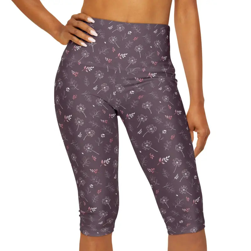 Mauve Yoga Capri Leggings - Studio Flow Comfort - DipaliZ
