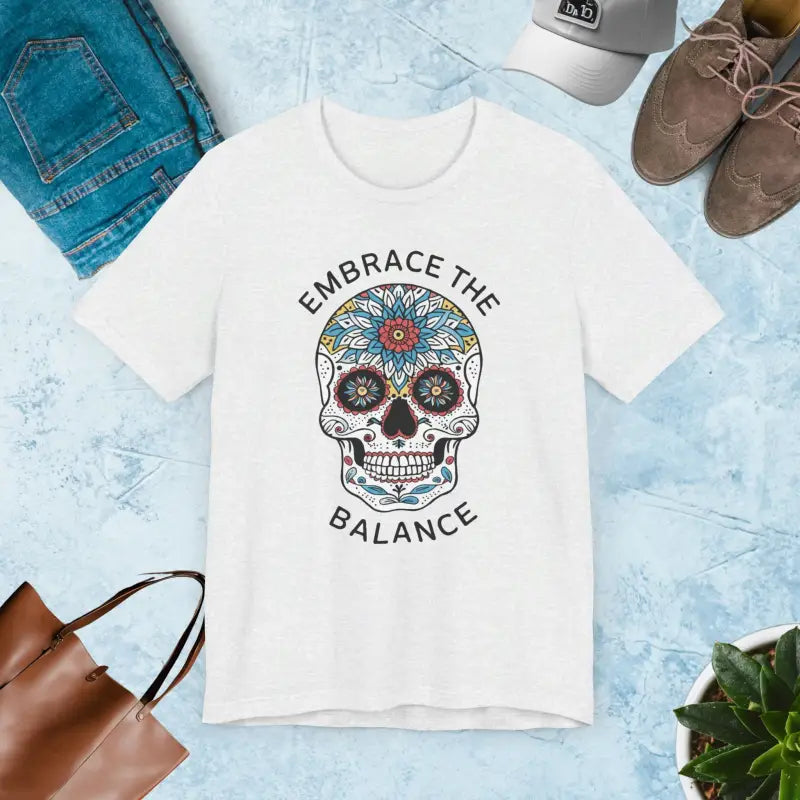 Balance Skull Unisex Jersey Tee - Edgy Statement Wear - DipaliZ