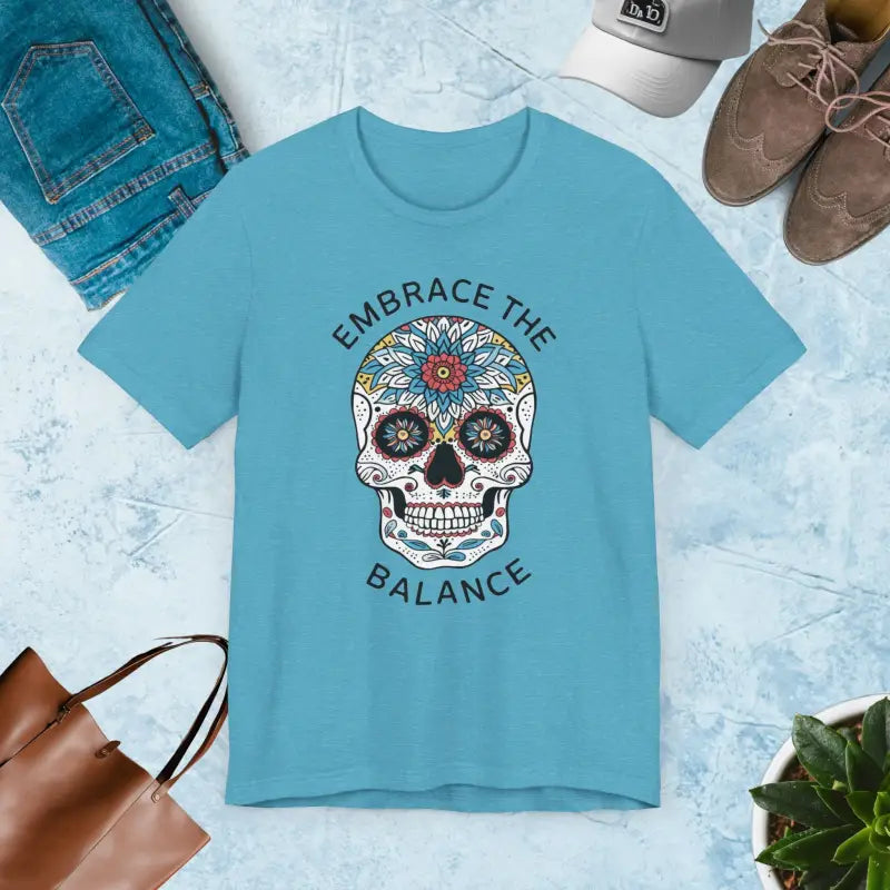 Balance Skull Unisex Jersey Tee - Edgy Statement Wear - DipaliZ