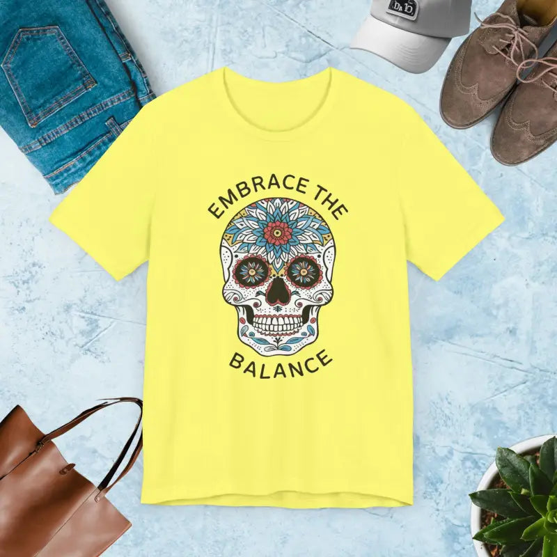 Balance Skull Unisex Jersey Tee - Edgy Statement Wear - DipaliZ