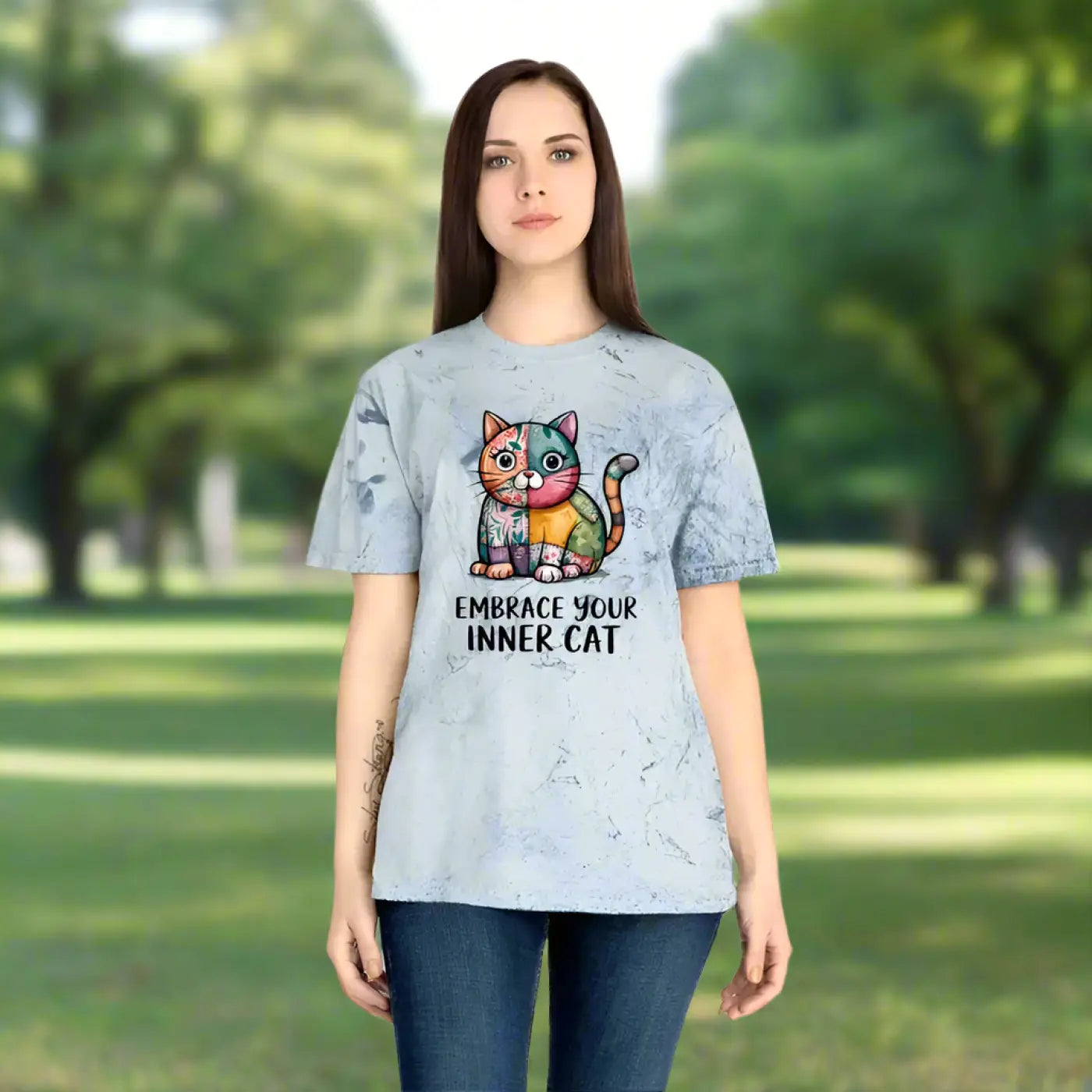 Unisex Color Blast T-Shirt - Cat Lovers Ring-Spun Cotton - DipaliZ