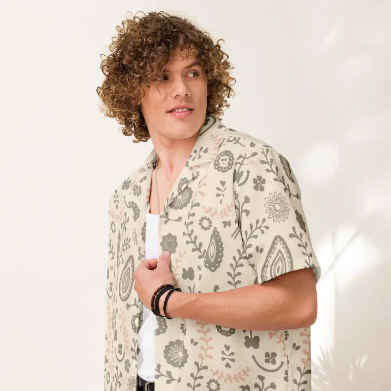 Nature Art Button Shirt - Eco Friendly Outdoor Style - DipaliZ