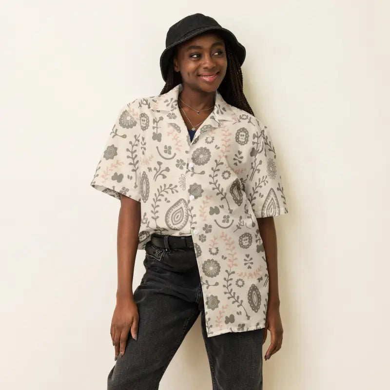 Nature Art Button Shirt - Eco Friendly Outdoor Style - DipaliZ
