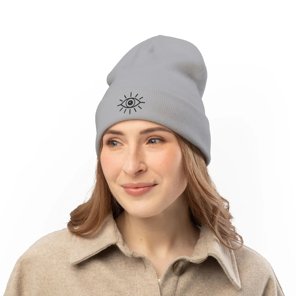 Eye Knit Beanie - Minimal Mystic Winter Hat - DipaliZ