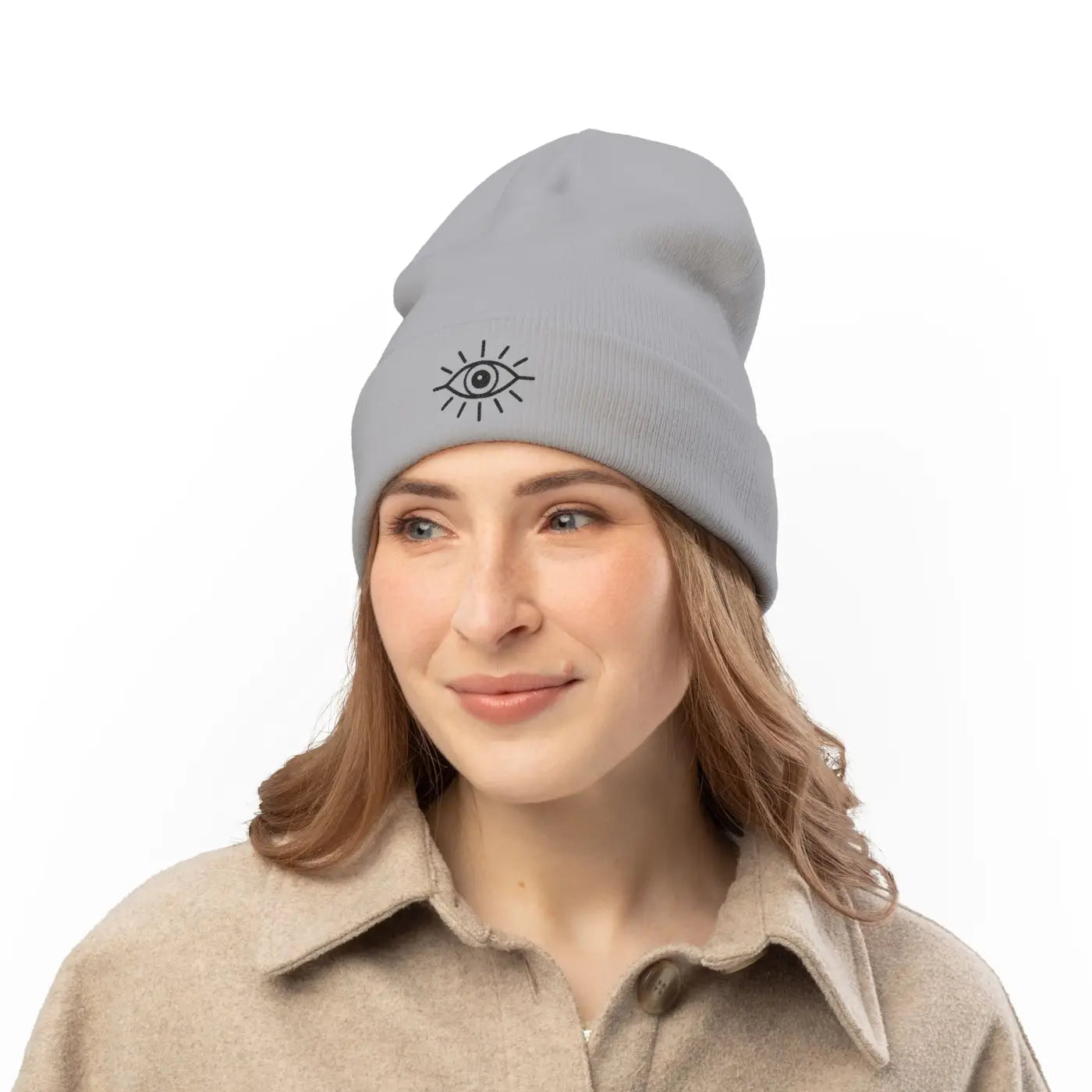Eye Knit Beanie - Minimal Mystic Winter Hat - DipaliZ