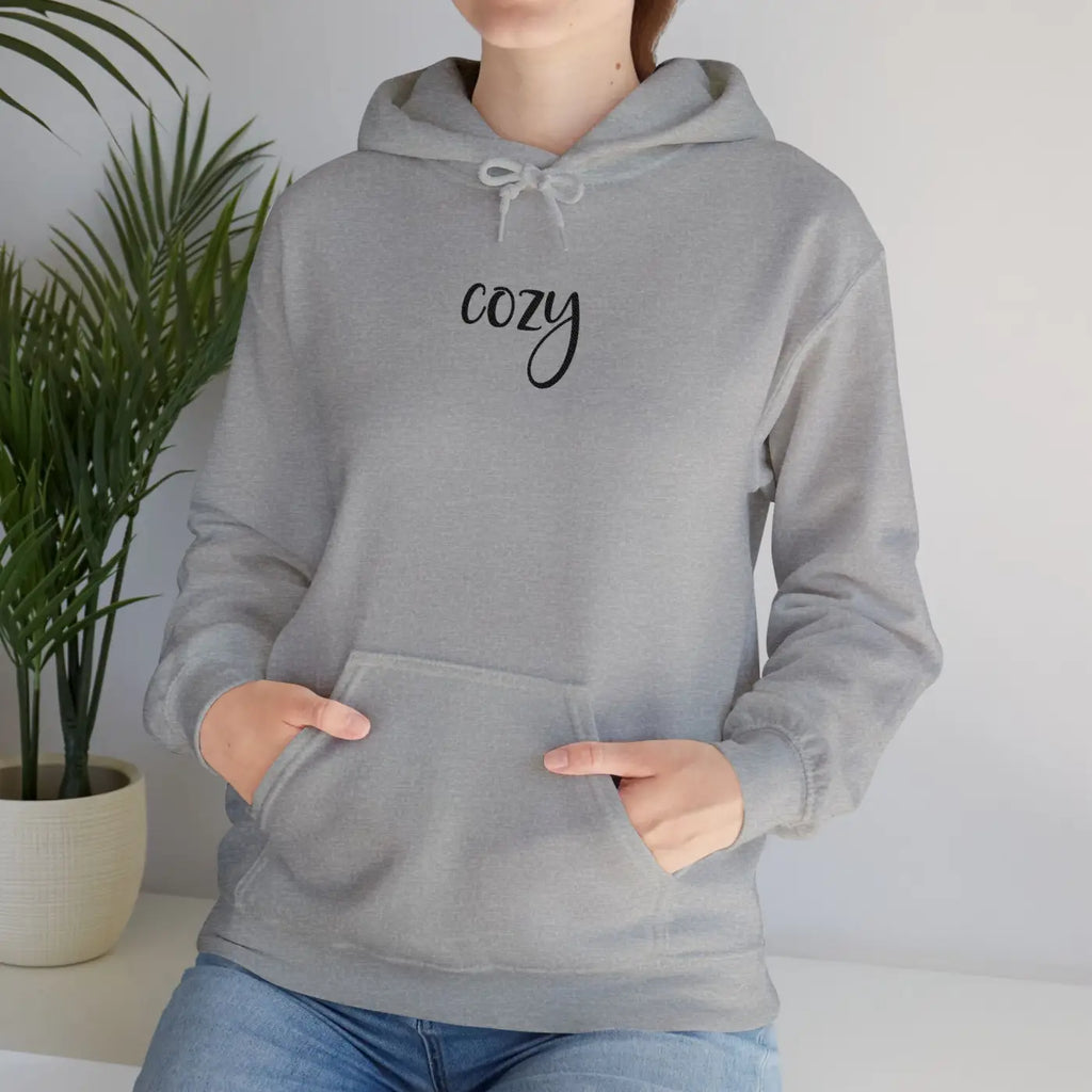 Premium Comfort Embroidered Cozy Word Hoodie - DipaliZ