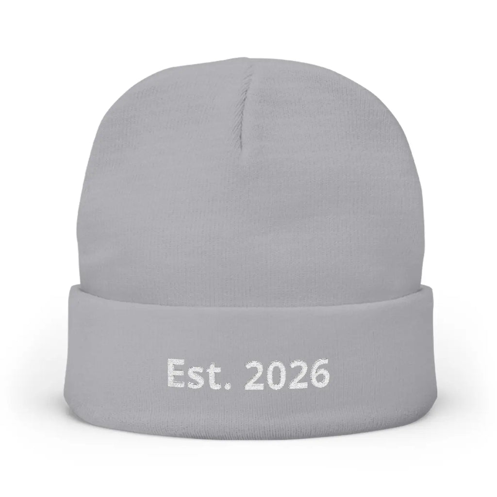 Personalized Knit Beanie Embroidered Est 2026 - Soft Cotton-Acrylic Blend - DipaliZ
