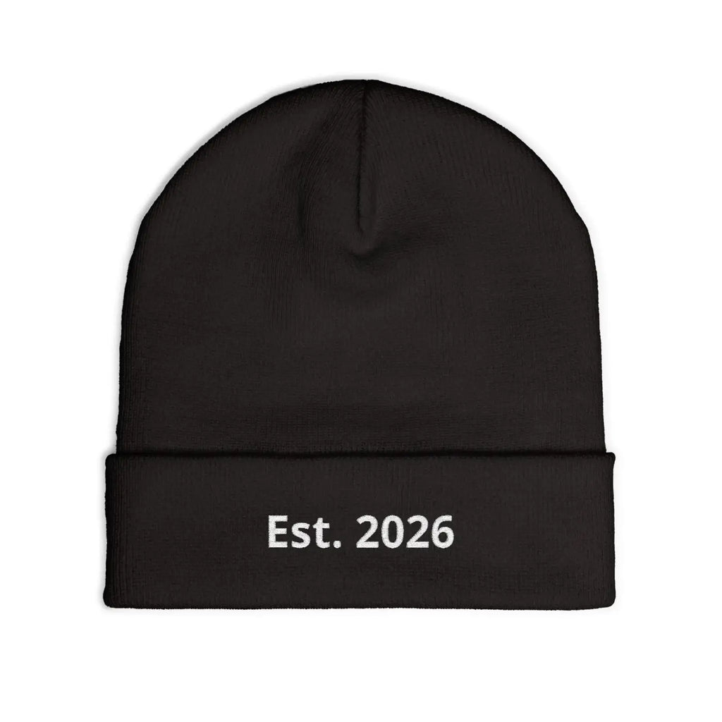 Personalized Knit Beanie Embroidered Est 2026 - Soft Cotton-Acrylic Blend - DipaliZ