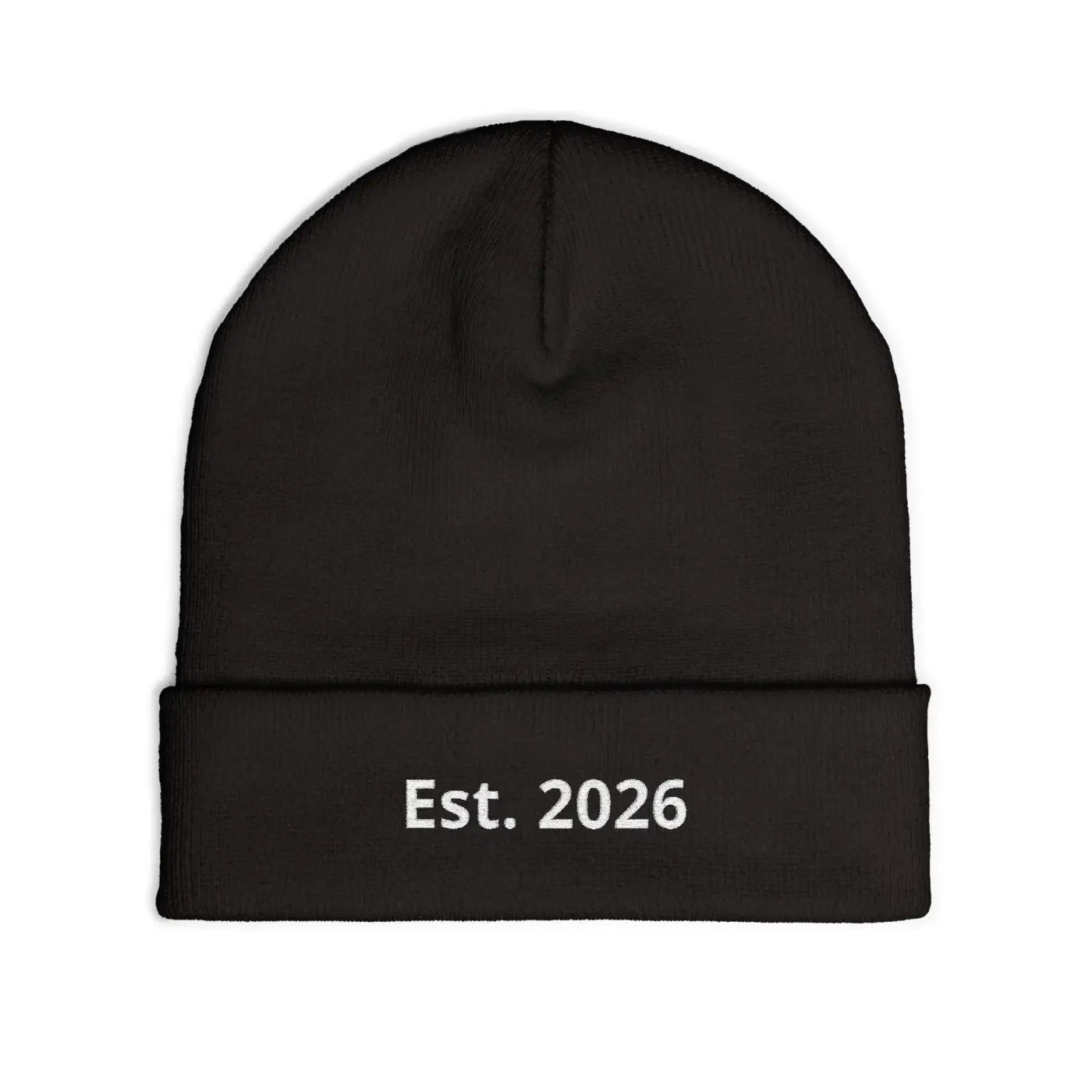 Personalized Knit Beanie Embroidered Est 2026 - Soft Cotton-Acrylic Blend - DipaliZ