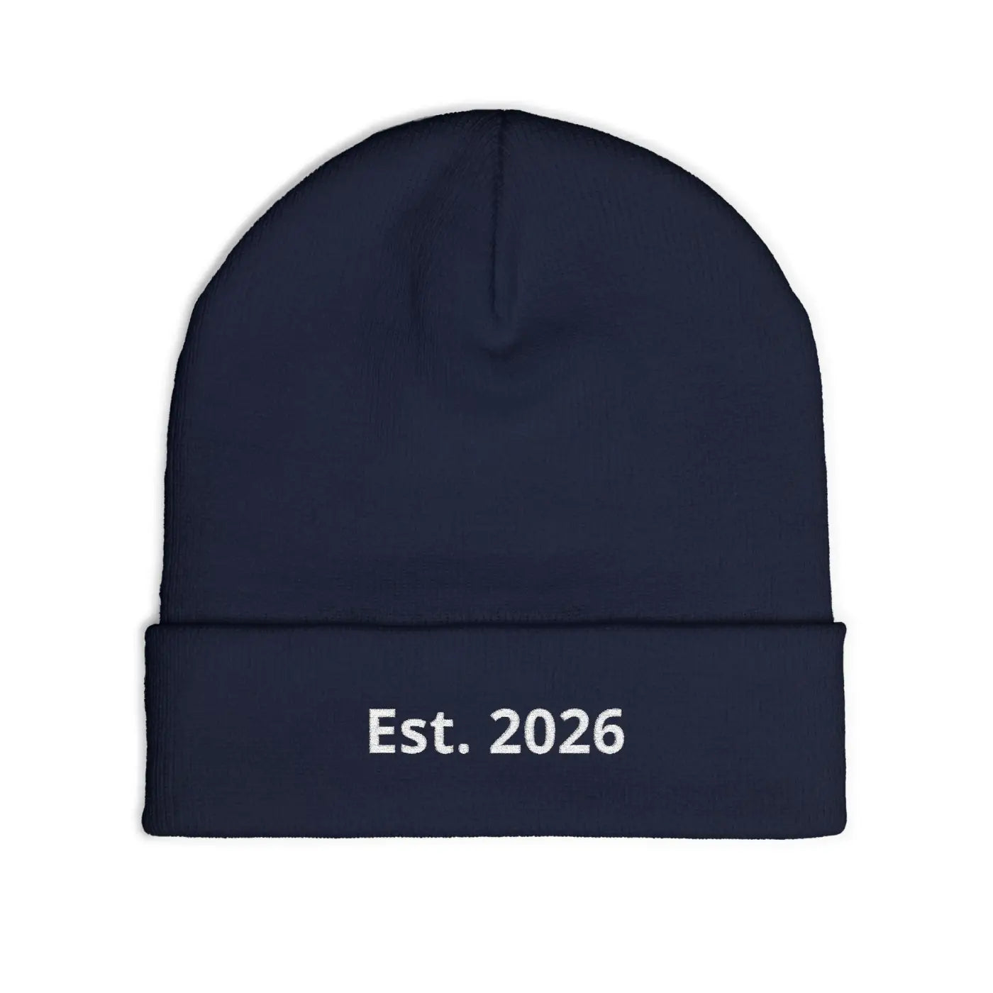 Personalized Knit Beanie Embroidered Est 2026 - Soft Cotton-Acrylic Blend - DipaliZ