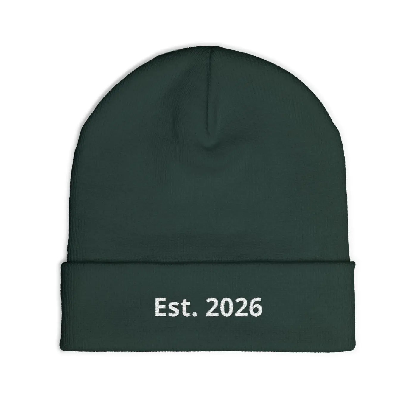 Personalized Knit Beanie Embroidered Est 2026 - Soft Cotton-Acrylic Blend - DipaliZ