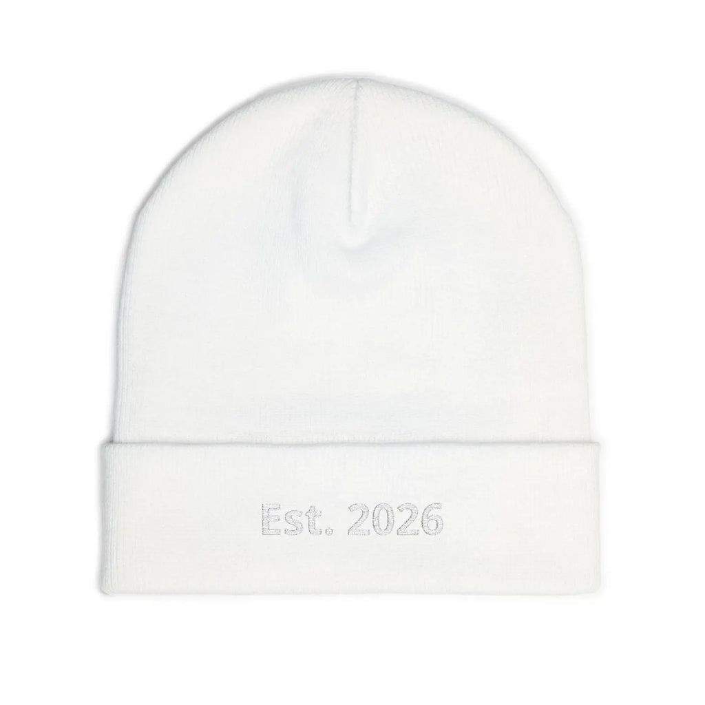 Personalized Knit Beanie Embroidered Est 2026 - Soft Cotton-Acrylic Blend - DipaliZ