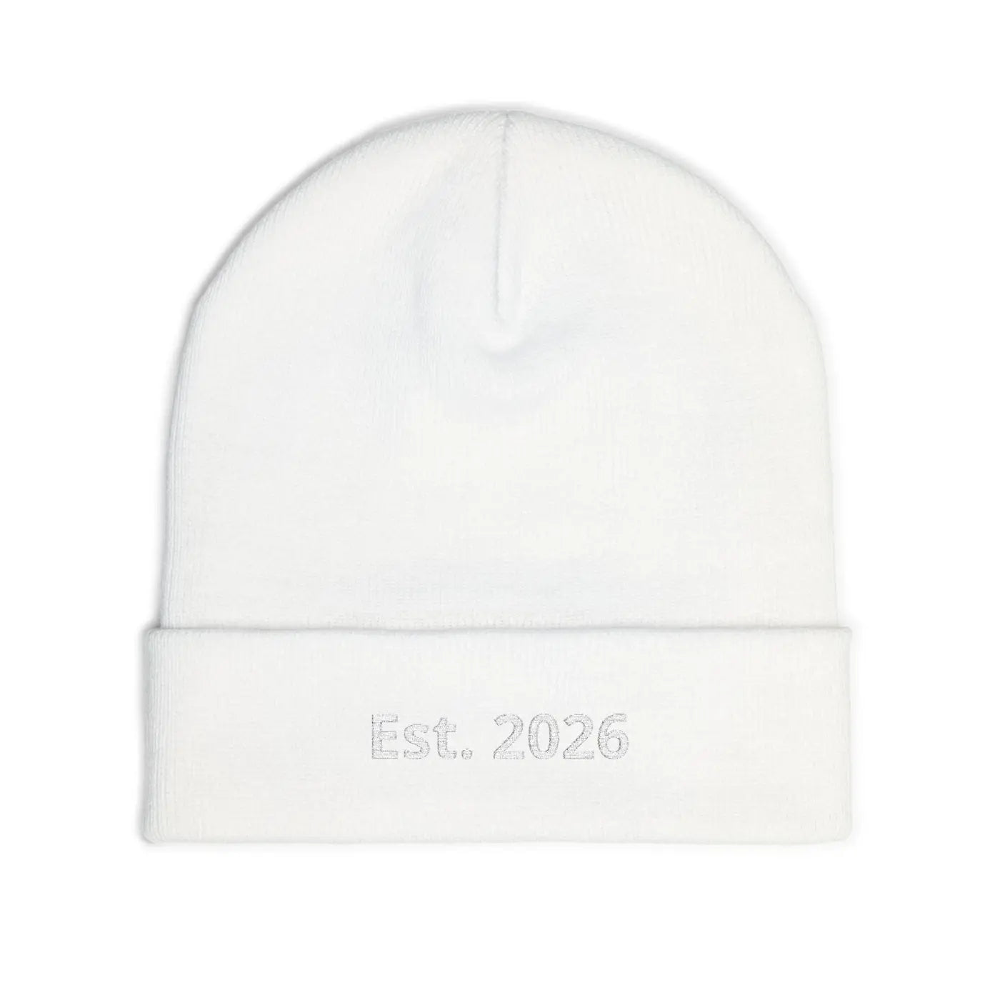 Personalized Knit Beanie Embroidered Est 2026 - Soft Cotton-Acrylic Blend - DipaliZ