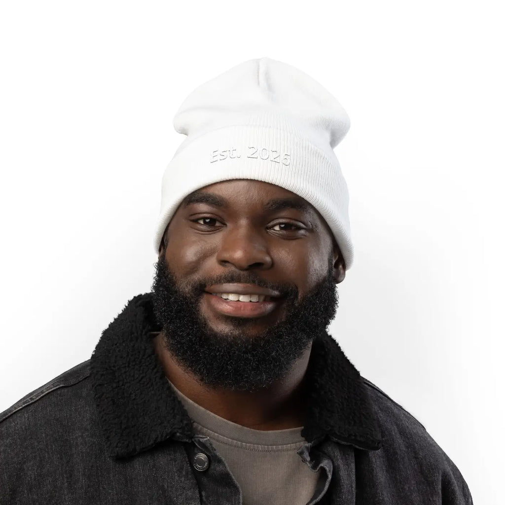 Personalized Knit Beanie Embroidered Est 2026 - Soft Cotton-Acrylic Blend - DipaliZ