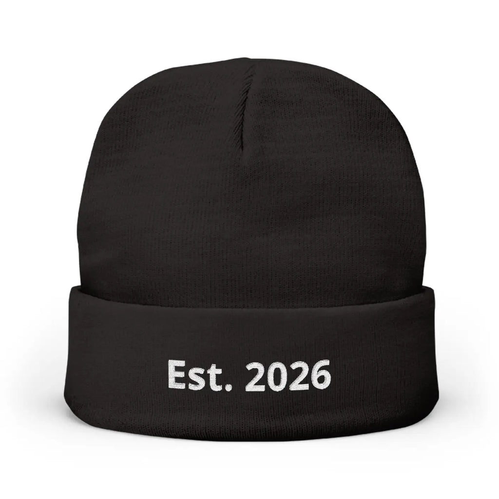Personalized Knit Beanie Embroidered Est 2026 - Soft Cotton-Acrylic Blend - DipaliZ